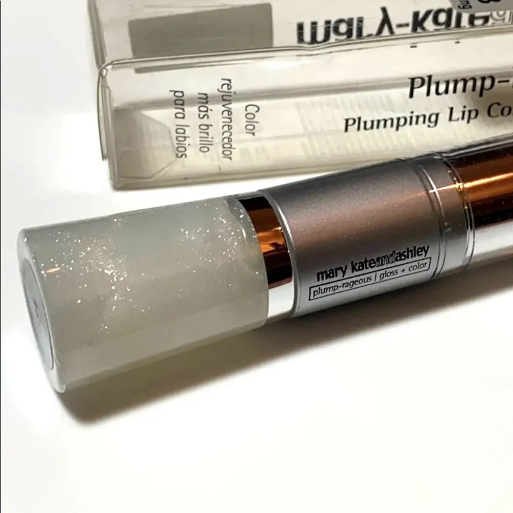 Mary Kate Ashley Plump Rageous LIP COLOR & GLOSS DUO Pink Clear Glitter 628 NEW